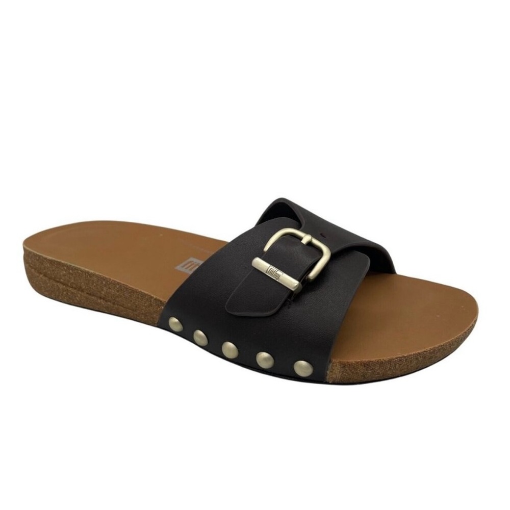 Fitflop Black Slide Sandals with Buckle